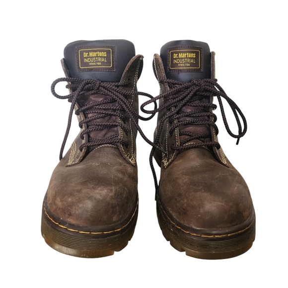 Dr Martens Industrial Steel Toe Brown Boots Size Mens Ladies 10
